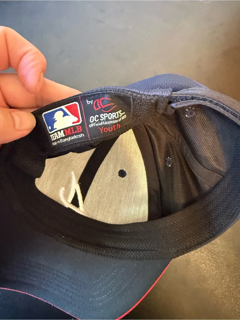Atlanta Braves MLB OC Sports YOUTH Adjustable Navy/Red Cap Hat